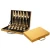Import Wholesale champagne gold gift box cutlery sets, 24 piece gold stainless steel flatware sets from China