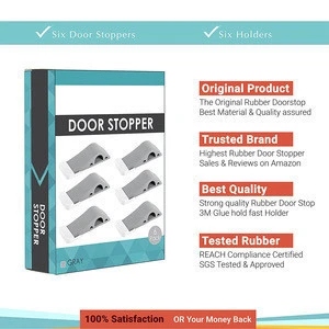 Wholesale Cheap Gray Color Heavy Door Wedge Doorstops Rubber Stop with Stopper Holder