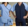 Wholesale checkout cheap textile medical nursing scrubs top in purple hospital workwear
