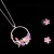 Import Wholesale Custom Alloy Pendant With Jewelry Colorful Pink Flower Pendant Necklace from China