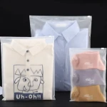 Wholesale Custom Logo Frosted Plastic Bag Clothes Zip Lock Self Sealing Bag Clothing Packaging Frosted Zipper Bags Printed Logo