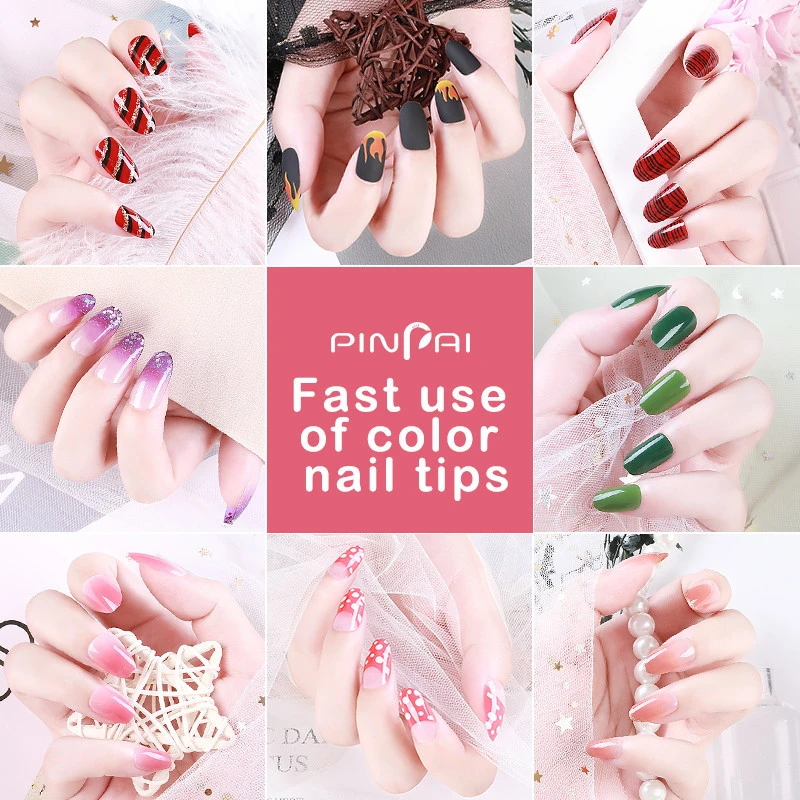 Wholesale False Nails tip15 Design Full Cover Press on Nails Colors Artificial Fingernails Long Art Fake Nail Tips Colorful Set
