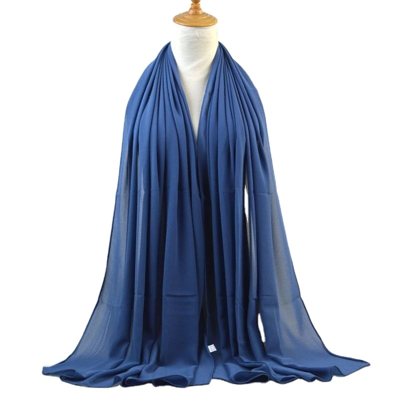 Wholesale Fashion Solid Color Shawl Muslim Women Cotton Hijab Scarf head scarf