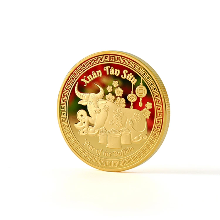 Wholesale free sample custom metal gold plated coins