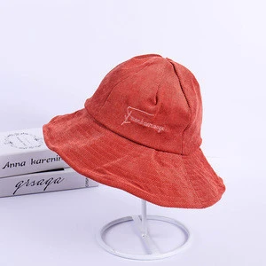 Wholesale High Quality Hats Custom Embroidery Corduroy Bucket Hat