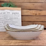 Wholesale Hot Sale rectangle Soup Bowl Ceramic Big Soup Tureen Pot Set