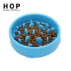 Wholesale LOW MOQ Anti Slip Plastic Slow Feed Pet Dog Bowl For Raised Pet Feeder