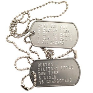 Wholesale metal custom shape dog tags stainless steel military dog tag