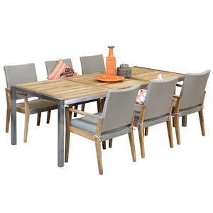 wholesale modern teak wood dining table and chair outdoor dining set patio dining furniture garden set