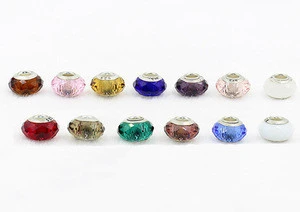 Wholesale Murano Glass Beads 925 Sterling Silver Core Crystal Glass Beads 4MM