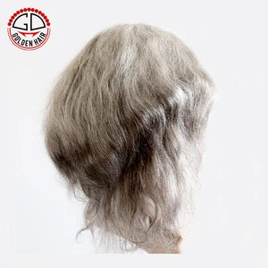 Wholesale Natural Looking Mixed Grey Indian Natural Hair Wig