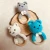 Wholesale Natural Wooden Ring Montessori Toys Crochet Baby Infant Teething Handmade Amigurumi Animal Bear Rattle