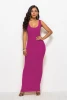 Wholesale New Arrival Women Summer Clothing Solid Color Sexy Off Shoulder Strapless Long Dress