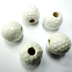 Wholesale Peruvian sport shaped ceramic beads for jewelry making, Golf shaped jewelry bead