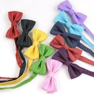 Wholesale Pet Double Layer Dog Bow Collar Adjustable Dot Dog Bow Tie