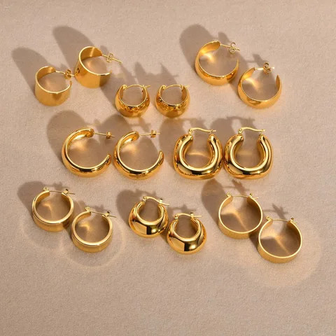 Liliflor Latest 18k Gold Plated Brass Jewelry Glossy Hollow Raindrop