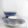 Wholesale V-shape blue full decor dinnerware/tableware set