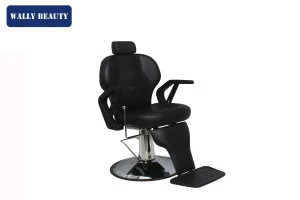 wholesales best quality comfortable classic style black barber chair with footrest recinling  use for salon Furniture WL-B187