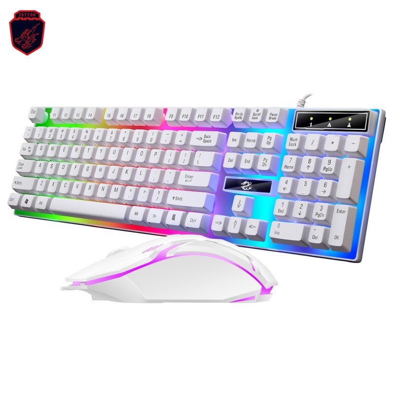 Wholesales Guangzhou Jetion RGB backlit high quality 104 Keys Gaming Keyboard Combo Mouse Keyboard For Gaming and office work