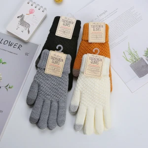 Winter male and female students touchscreen imitation cashmere warm gloves with velvet thickened gloves