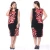 Import Women Plus Size Curvy Black Knee-Length Dress 4xl 5xl 6xl 7xl Round Neck Floral Dresses from China