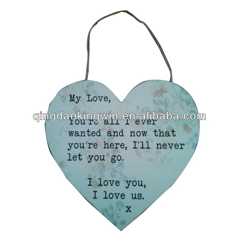Wood heart-shaped plaque