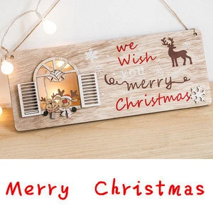 Wood Merry Christmas Sign,Christmas decoration supplies,Wood Hanging Christmas Decoration