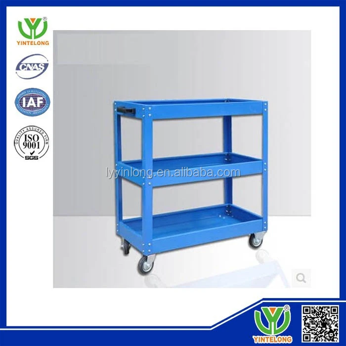 Workshop garage metal tool cabinet/tool trolley/ tool cart with handle and wheels