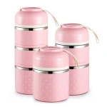 WORTHBUY DropShipping Cute Japanese Thermal Lunch Boxs Leak-Proof Stainless Steel Thermal Bento Box Kids Picnic Food Container
