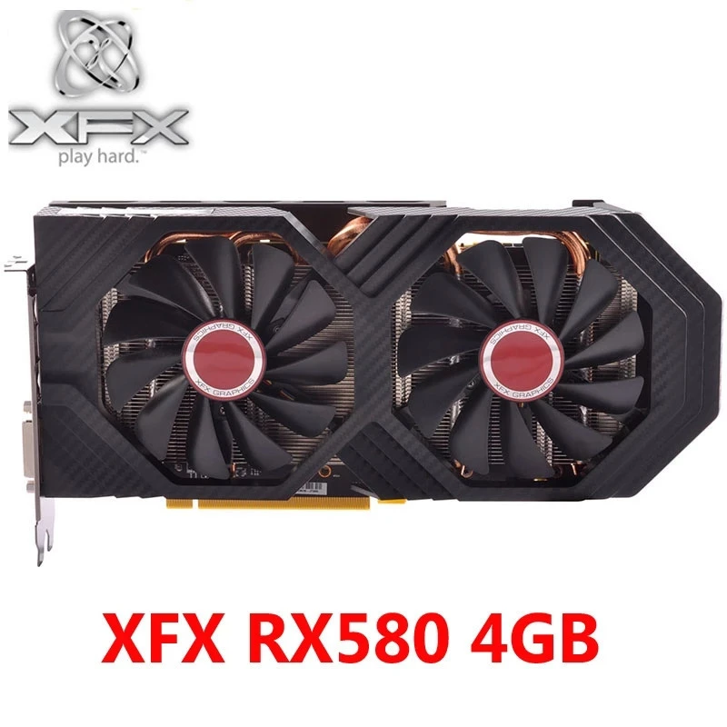 XFX RX 580 4GB Graphics Cards 256Bit GDDR5 Video Cards for AMD RX 500 series VGA 8000MHz/8100MHz HD DVI Used