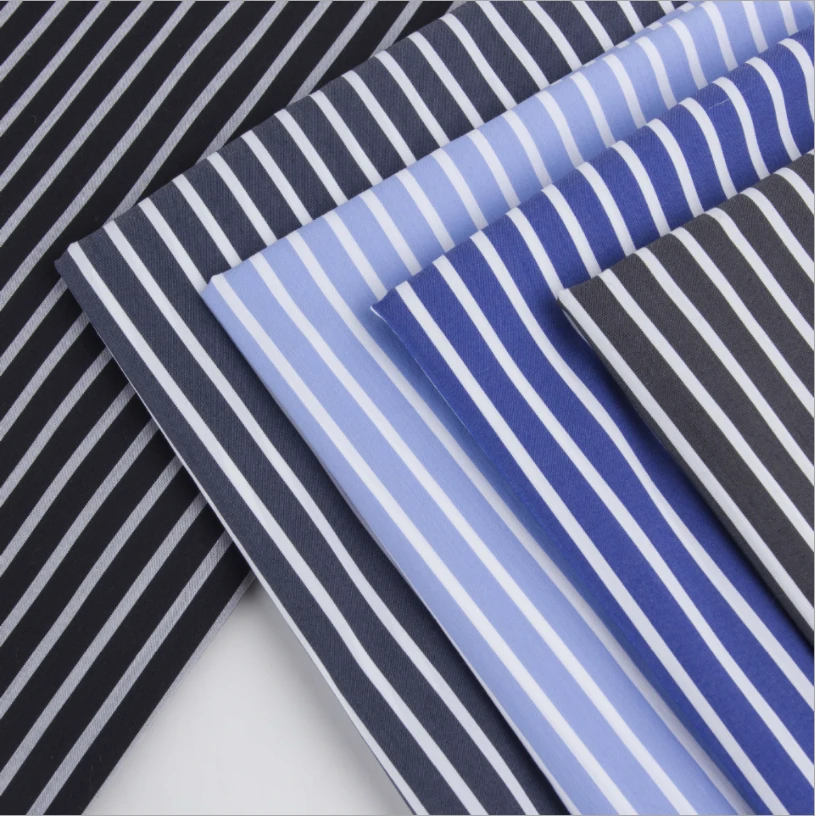 YARN DYED Custom 70%cotton 27%nylon 3%spandex stretch  Color Striped Dress Shirt Fabric
