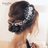 YouLaPan HP295 Sliver Color Bridal Crystal Hair Accessories for Wedding Women,Beaded And Rhinestones With Bridal