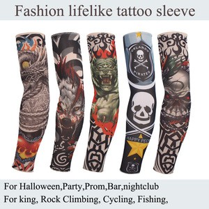 YOUME Sunscreen Arm Sleeves Breathable Skull Skeleton Cuff Sleeves Cycling Hiking Running Arm Stockings UV Protective Arm Warmer