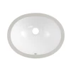 Bathroom sanitary ware glassy white oval ceramic undermount sink