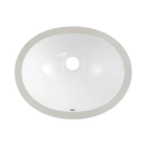 Bathroom sanitary ware glassy white oval ceramic undermount sink