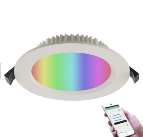 Wireless Control RGB and CCT Recessed Smart Dimmable Spotlight RGBCW Wifi Tuya Downlight with Google Home Alexa