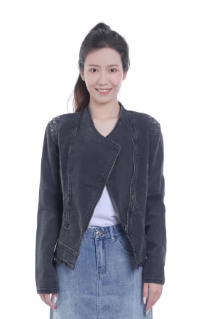 Women's Denim Jacket With Zipper