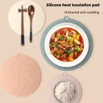 New Arrival Durable Silicone Placemat Home Household Kitchen Round Hot Pot Cup Heat Resistant Table Trivet Mat&Pad