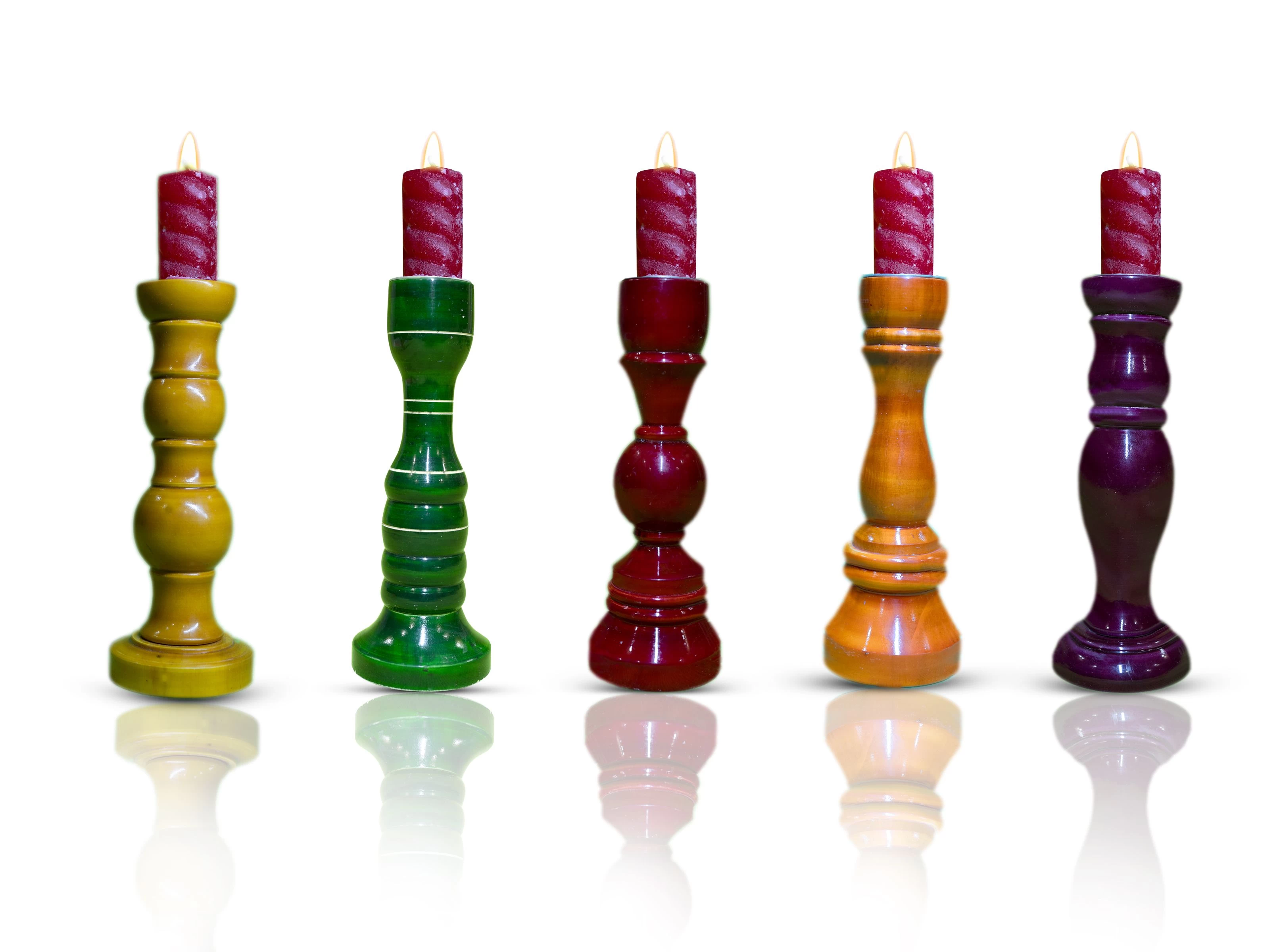 Buy Wooden Hand Made Candle Holders from CASTOR & POLLUX, India ...