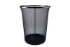 Room Trash Can Partner Metal Mesh Waste Bin Round Large Black