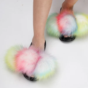 hot seeling home slippers plush warm soft fur comfortable for women sandels