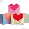 Heart Shape Logo Printed Paper Gift Bag With Rope Handle OEM Lovely Gift Bag For Wedding Party