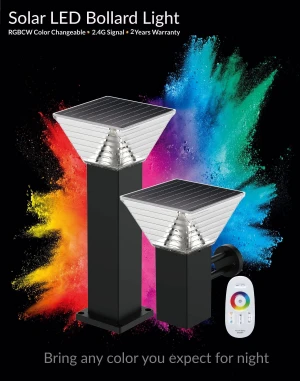 Premium Solar Bollard Multi-Color LEDs