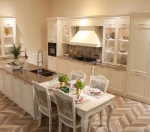 European Style White Kitchen Cabinet Stainless Steel Kitchen Cabinet
