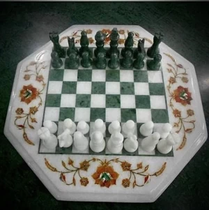 marble inlay chess set