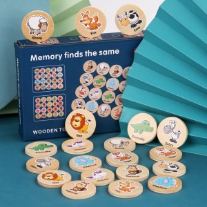Kids Cartoon Animal Memory Chess Thinking Training Children Montessori Educational Wooden Toys