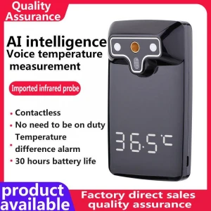 Manufacturers AI intelligent non-contact infrared thermometer English voice report install anywhere