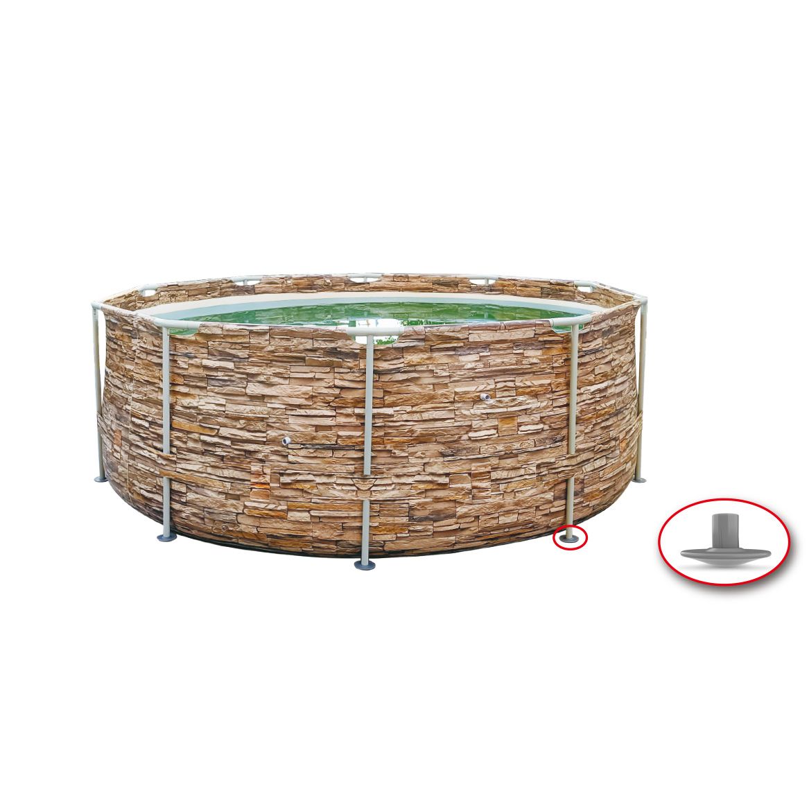 Buy Metal Large Steel Frame Pool Liner Deep Above Ground Round Premium