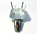 WB6418 Galvanized Tray Wheelbarrow, Large Capacity, 160kg Load Capacity