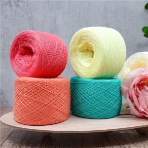 Factory Direct Sale Colorful Sustainable Regenerated Polyester Cotton Open End Weaving Knitting Dyed Yarn